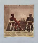 Origineel aquarel schilderij. Jaren 1960. Doe een bod., Antiek en Kunst, Kunst | Schilderijen | Klassiek, Ophalen of Verzenden