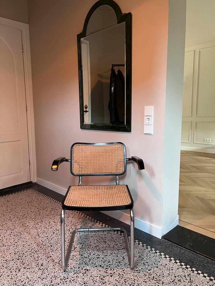 Vintage webbing Marcel Breuer Thonet stoel fauteuil, Huis en Inrichting, Stoelen, Zo goed als nieuw, Eén, Hout, Zwart, Verzenden