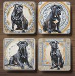 Cane Corso Italiaans tegeltje onderzetters met houder, Ophalen of Verzenden, Nieuw, Glas of Kopje