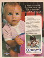 Retro reclame 1971 Olvarit jongetje met opblaasdier, Verzamelen, Ophalen of Verzenden, Overige typen