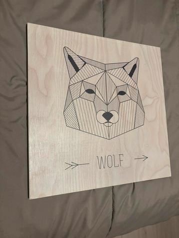 Wanddecoratie hout - WOLF - in goede staat beschikbaar voor biedingen