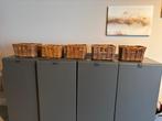 Vijf rieten mandjes, Ophalen, Gebruikt, Mand, Vierkant