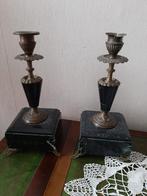 2 antieke kaarsen kandelaar, Ophalen of Verzenden