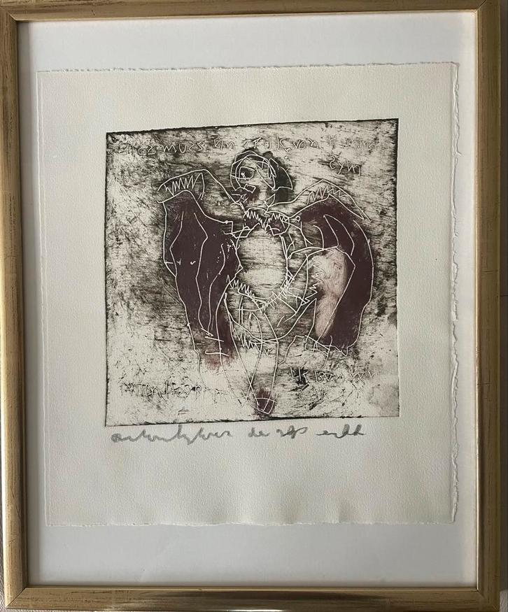 Anton Heyboer - Originele Ets- Perfecte staat, Antiek en Kunst, Kunst | Etsen en Gravures, Ophalen