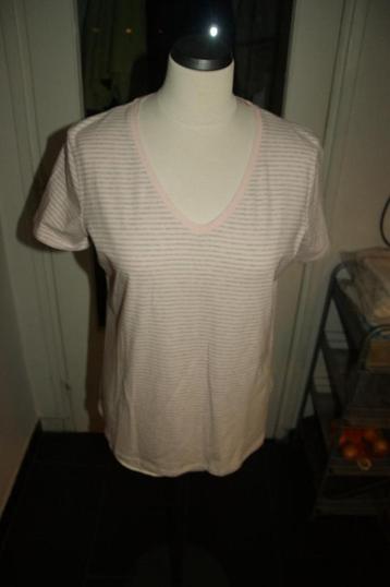 Shirt mt L (C&A)strepen m.k.m. licht rose-grijs (7) NIEUW beschikbaar voor biedingen