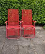 Spaghetti lounge stoelen Rood, Ophalen, Zo goed als nieuw, Kunststof, Verstelbaar