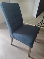 Blauwe Eetkamerstoel met Knopen, Huis en Inrichting, Stoelen, Ophalen, Hout, Gebruikt, Twee