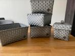 Hele mooie zilverkleurige set mandjes Diezijn, Huis en Inrichting, Ophalen, Kunststof, Mand, Zo goed als nieuw