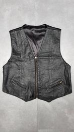 Vintage leren gilet L/XL, Gedragen, Maat 42/44 (L), Ophalen of Verzenden, Zwart