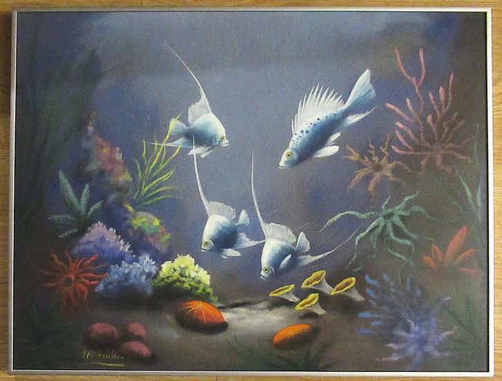 Lithografisch kunstwerk poster naar schilderij onder glas., Antiek en Kunst, Kunst | Litho's en Zeefdrukken, Ophalen of Verzenden