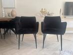 Eetkamerstoelen zwart velvet, Huis en Inrichting, Stoelen, Ophalen, Gebruikt, Zwart, Stof