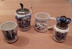 Delfs blauw koffie set met zilveren lepels, Antiek en Kunst, Ophalen of Verzenden