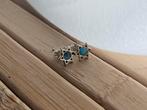 Sterling zilveren katteoog davidster oorknopjes, Blauw, Nieuw, Ophalen of Verzenden, Met edelsteen