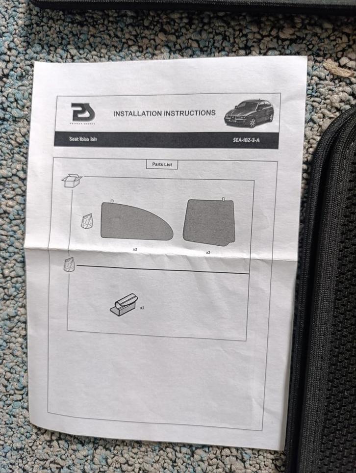 Private Shades Seat Ibiza 3-deurs - Zo goed als nieuw, Auto diversen, Auto-accessoires, Zo goed als nieuw, Ophalen