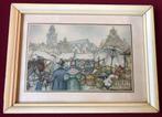 Oude tekening / prent Anton Pieck ingelijst achter glas, Antiek en Kunst, Ophalen of Verzenden