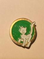 leuke, ronde pin met witte poes / kat, Verzamelen, Speldjes, Pins en Buttons, Nieuw, Ophalen of Verzenden