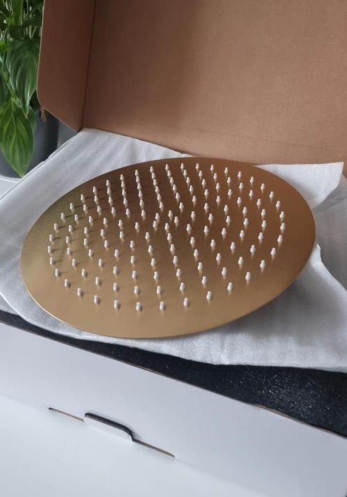 Inbouw regendoucheset, rond, mat goud, 40cm, badkamer,douche, Doe-het-zelf en Verbouw, Sanitair, Nieuw, Douche, Koper, Ophalen of Verzenden