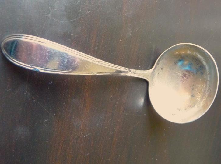 Wellner Silvello room-juslepel kruisband decor gebruikt, Antiek en Kunst, Antiek | Bestek, Ophalen