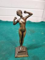 beeld vrouw brons art deco, Ophalen of Verzenden