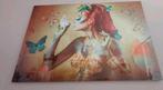 Glasschilderij Vrouw met vlinders 80x120cm., Ophalen, Overige typen, Zo goed als nieuw, 100 tot 125 cm