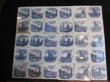 30 antieke tegels H  15x15cm Gilliot & Cie hemiksem belgie beschikbaar voor biedingen