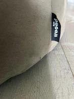 Poef olijfgoud fluweel extra laag, Gebruikt, Rond, 75 tot 100 cm, 75 tot 100 cm