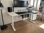 Wit in hoogte verstelbaar bureau: IKEA: Rudolf, Ophalen, Elektrisch, Zo goed als nieuw, Stabureau