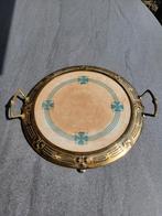 Antieke Jugendstil plateau met koperen rand, Ophalen of Verzenden