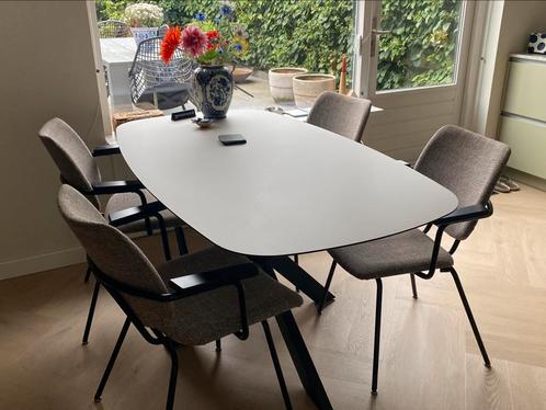 Eettafel Deens ovaal 160x90 HPL, Huis en Inrichting, Tafels | Eettafels, Zo goed als nieuw, 50 tot 100 cm, 150 tot 200 cm, Vijf personen of meer