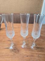 Cristal d'Arques Paris Longchamp, 3x kristal champagneglas, Verzamelen, Glas en Borrelglaasjes, Ophalen of Verzenden, Zo goed als nieuw
