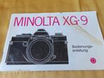 Minolta XG 9 camera  gebruiksanwizing, Audio, Tv en Foto, Fotocamera's Analoog, Spiegelreflex, Minolta, Gebruikt, Ophalen of Verzenden