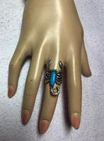 Schorpioen ring, Sieraden, Tassen en Uiterlijk, Ringen, 18 tot 19, Blauw, Ophalen of Verzenden, Zo goed als nieuw