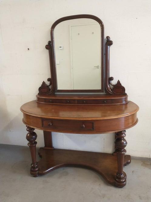 Antieken Biedermeier kaptafel met spiegel, Antiek en Kunst, Antiek | Meubels | Tafels, Ophalen