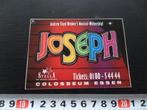 sticker andrew lloyd webber's musical JOSEPH colosseum essen, Verzamelen, Ophalen, Zo goed als nieuw