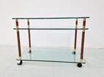 Hollywood Regency Theewagen Barcart Trolley, 1980s, Huis en Inrichting, Glas, 25 tot 50 cm, Hollywood Regency, barcart, trolley, vintage