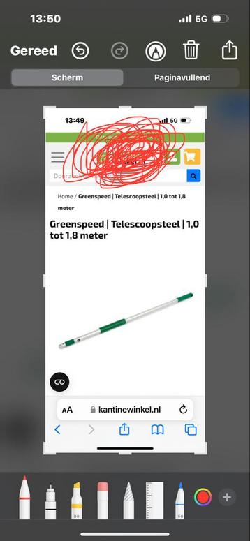 Greenspeed Telescoopsteel 1.0-1.8m beschikbaar voor biedingen