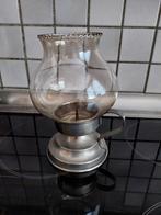 Vintage tinnen lantaarn met glazen kap, Ophalen of Verzenden, Zo goed als nieuw, Glas, Minder dan 50 cm