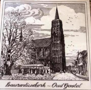 Wandtegel Sint Laurentiuskerk Oud Gastel (10x10 cm) beschikbaar voor biedingen