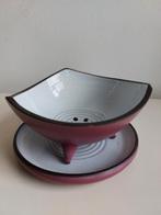 Fruittestje met schotel fruittest keramiek Bordeaux paars, Ophalen