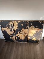 Landkaart op hout - 3 delig, Minder dan 50 cm, 50 tot 75 cm, Ophalen of Verzenden, Zo goed als nieuw