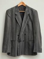 Vintage wollen blazer grijs gestreept Woolmark maat 54, Kleding | Heren, Ophalen of Verzenden, Zo goed als nieuw, Maat 52/54 (L)