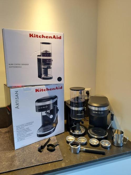 Kitchenaid Artisan COMPLETE SET espressomachine, koffiemolen, Witgoed en Apparatuur, Koffiezetapparaten, Zo goed als nieuw, Gemalen koffie