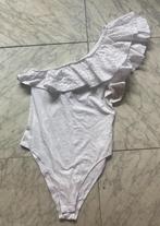 Zara body gloednieuw, assymetrisch met broderie mt M, Kleding | Dames, Ondergoed en Lingerie, Verzenden, Wit, Body of Korset