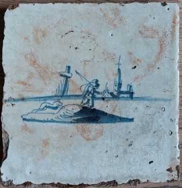 Antieke 17e eeuwse tegels Delfts.Naar tek. Toorop. Zie tekst beschikbaar voor biedingen