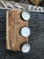 Boomstam kaarsenhouder, Ophalen of Verzenden, Rond, Hout