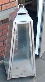 Metalen Rvs Kandelaar/Lantaarn, Ophalen, 50 tot 75 cm, Zo goed als nieuw, Metaal