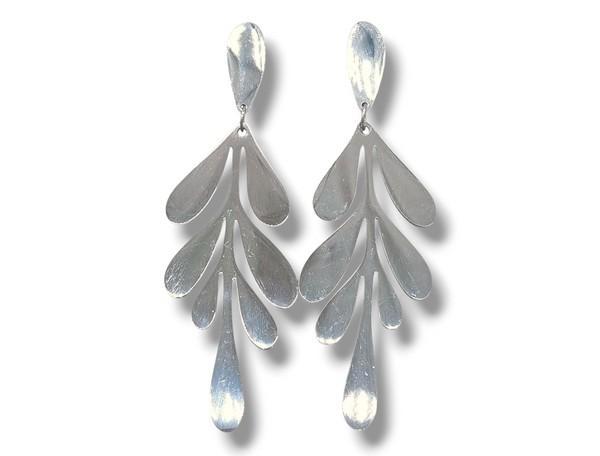 Luclo Arts Zilveren Blad Oorbellen #38, Sieraden, Tassen en Uiterlijk, Oorbellen, Nieuw, Knopjes of Stekers, Overige materialen