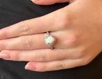Opaal 26 diamanten luxe gouden entourage rozet dames ring