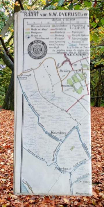 Kaart v. N.W. Overijsel en  Z.W. Drente. 1924. beschikbaar voor biedingen