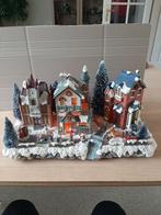 Grote miniatuur kerst stuk huisjes met verlichting, Ophalen of Verzenden, Gebruikt